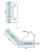 Chrome 135 Degrees glass to glass hinge Frameless shower screen hinge